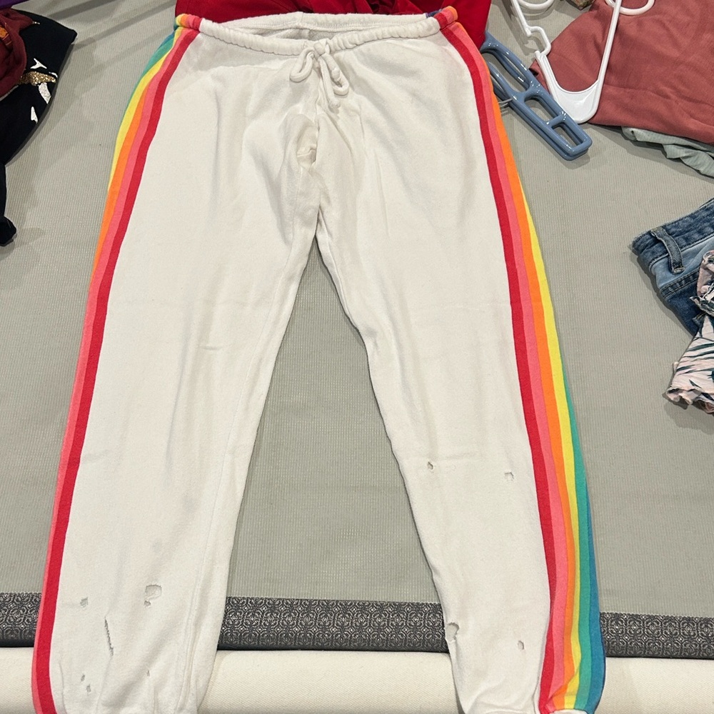 Kids Rainbow Stripe Jogger Pants